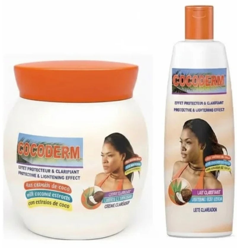 COCODERM Coco Derm Exfoliating and Purifying Cream 300ml + Body Whitening Lotion 500ml - Image 1